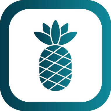 Ananas. Web simgesi basit illüstrasyon 