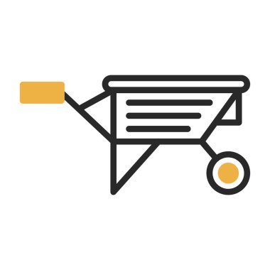 Dolar işareti simgesi olan alışveriş sepeti, doldurulmuş çizgi işareti, doğrusal vektör illüstrasyonu, tolinear pictogram, birçok renkli taslak simgesi olan sembol