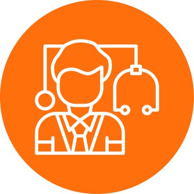 Kulaklık takan bir kadının vektör çizimi