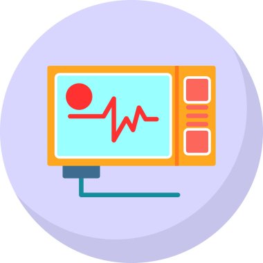 Vector Illustration ECG Kalp atışı Ekranı. Sağlık Geçmişi