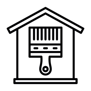 Boya fırçası simgesinin vektör illüstrasyonu