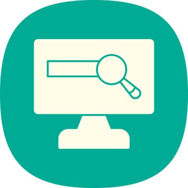 Büyüteç simgesi, düz stil, arama sembolü. Vektör illüstrasyonu