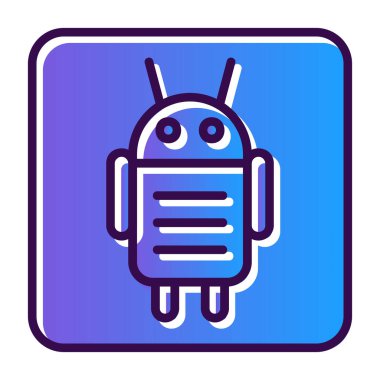 Android karakteri. Web simgesi basit illüstrasyon