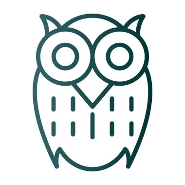 Baykuş düz simgesi, vektör illüstrasyonu 