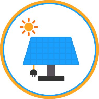 Güneş enerjisi paneli vektör illüstrasyonu