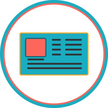Kimlik kartı web simgesi, vektör illüstrasyonu 