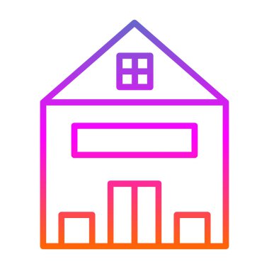 ahır inşa simgesi vektör illüstrasyonu