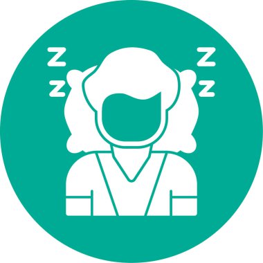 Uyuyan kadın ikonu. vektör illüstrasyonu