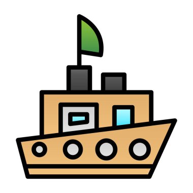 Gemi. Web simgesi basit illüstrasyon