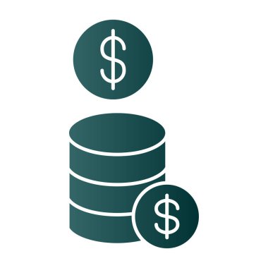 Para dolarları para sikkeleri simge basit illüstrasyon