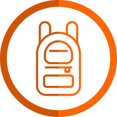 sırt çantası simgesi, vektör illüstrasyonu basit tasarım