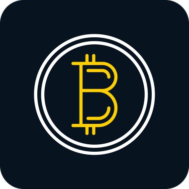 Basit bitcoin simgesi, vektör illüstrasyonu