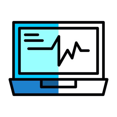 Vector Illustration ECG Kalp atışı Ekranı. Sağlık Geçmişi