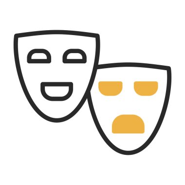 Tiyatro simgesi satırlı maskeler ve doldurma biçimi