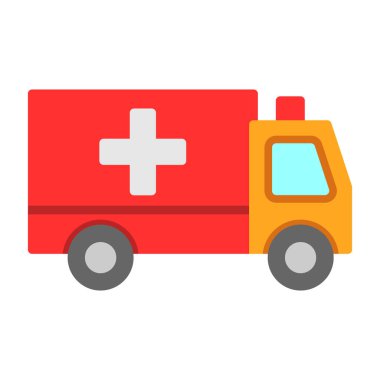 ambulans araba simgesi, web basit illüstrasyon