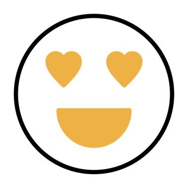 aşk emojisi simgesi, vektör illüstrasyonu