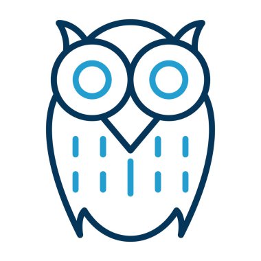 Baykuş düz simgesi, vektör illüstrasyonu 