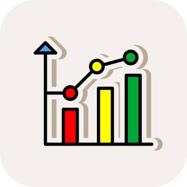 Diyagram vektör renk çizgisi simgesi 