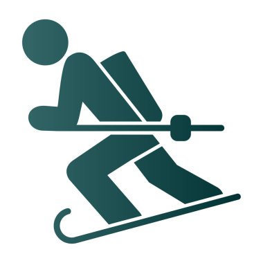 kış sporu ekipmanları simgesi ana hatları biçiminde