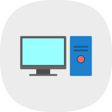 pc bilgisayar simgesinin vektör illüstrasyonu 