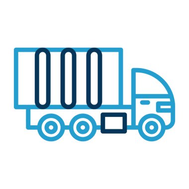 dağıtım kamyonu düz simgesi, vektör çizimi