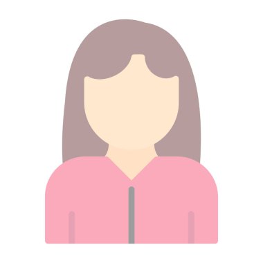 Kadın avatar simgesi, vektör illüstrasyonu 