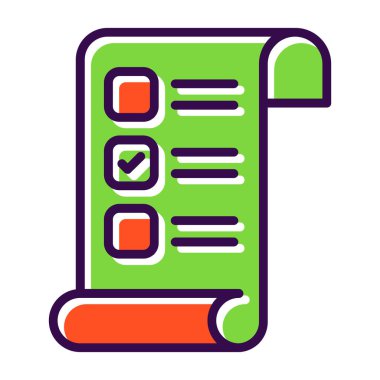 Kontrol listesi. Web simgesi basit illüstrasyon