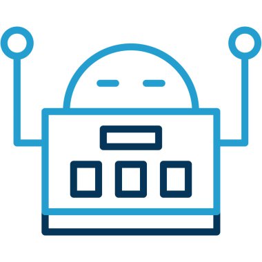 robot düz simgesi, vektör illüstrasyonu