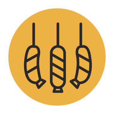 sosis düz vektör simgesi