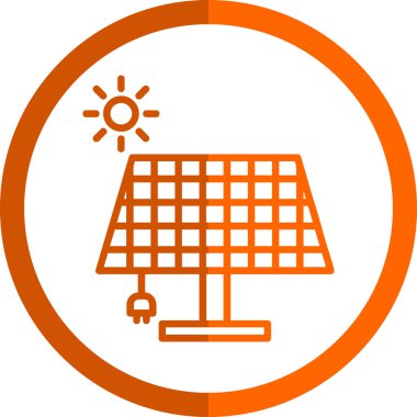 Güneş enerjisi paneli vektör illüstrasyonu