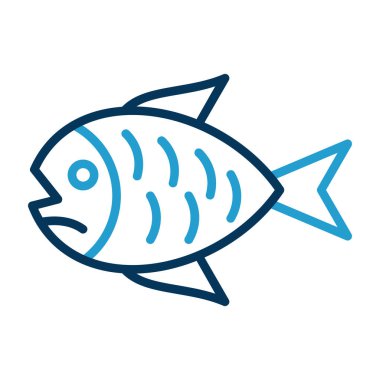 balık yassı simgesi, vektör illüstrasyonu 