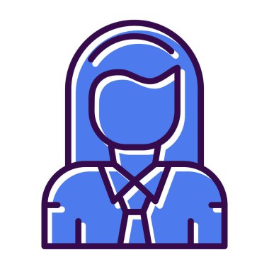 İş kadını avatar simgesi, vektör illüstrasyonu 