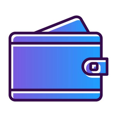 Cüzdan simgesi, vektör illüstrasyonu  