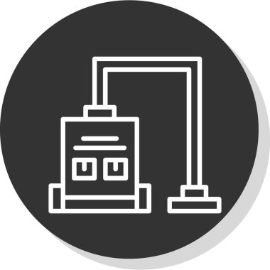 Elektrikli süpürge simge vektör çizim              