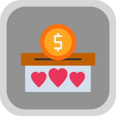 Bağış simgesi, vektör illüstrasyonu, yardım konsepti 