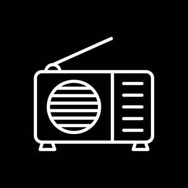 Radyo. Web simgesi basit illüstrasyon 