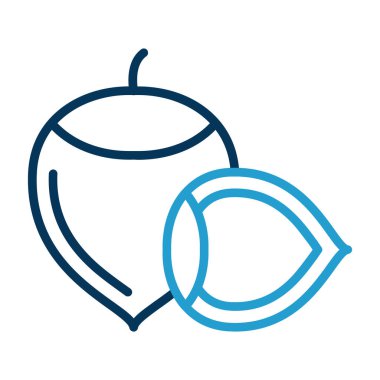 Fındık çizgi simgesi, vektör illüstrasyonu