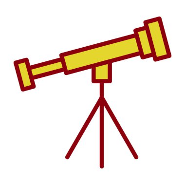 Basit Teleskop simgesi, vektör illüstrasyonu