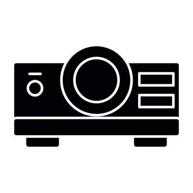 Projektör simgesi, vektör illüstrasyonu 