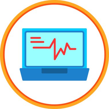 Vector Illustration ECG Kalp atışı Ekranı. Sağlık Geçmişi