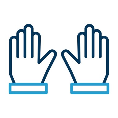 Eldivenler düz simge, vektör çizimi  