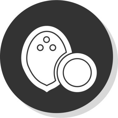 Hindistan cevizi yemeği. Web simgesi basit illüstrasyon