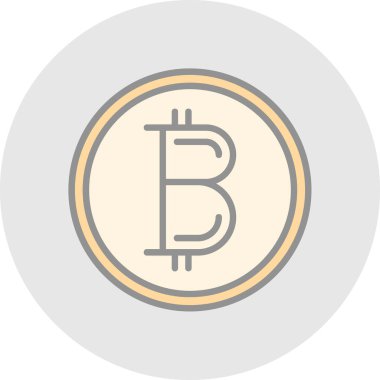 Basit bitcoin simgesi, vektör illüstrasyonu