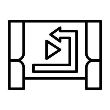 Video kamera simgesi. İnce çizgili tema. Vektör çizim.