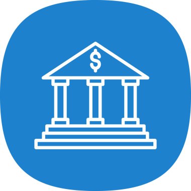 Banka binası ikonu. düz tasarım illüstrasyon. 