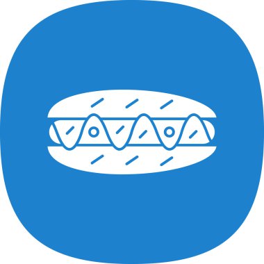 hot dog outline simgesi, vektör illüstrasyonu 