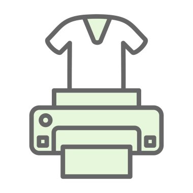 DTG Yazıcı Isometric illüstrasyon vektör simgesi  