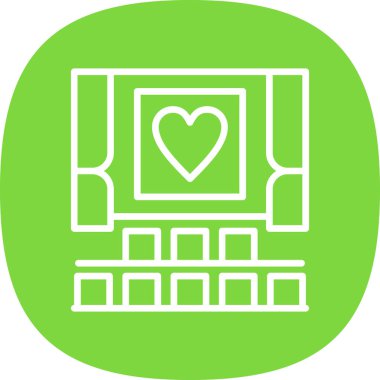 Aşk ikonlu kalp, modern vektör çizimi