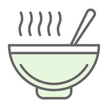 Basit Çorba simgesi, vektör illüstrasyonu