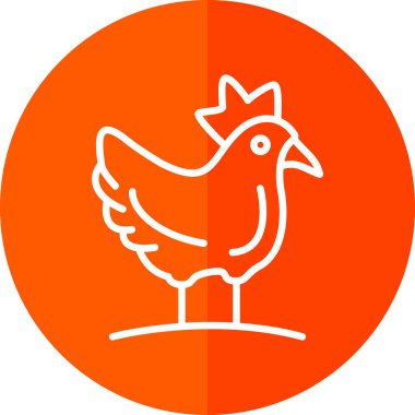 Tavuk. Web simgesi basit illüstrasyon
